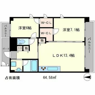フロリアール一乗寺【5階】の間取り