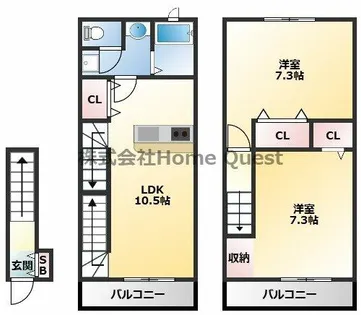 ラ・フルール【2階】の間取り