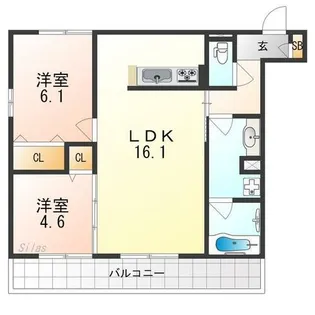 クレリアA棟【2階】の間取り