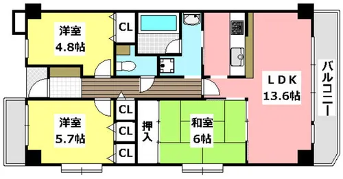 アネックス元町【3階】の間取り