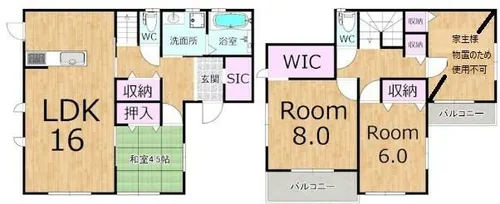 滋賀県近江八幡市安土町下豊浦【一戸建】の間取り