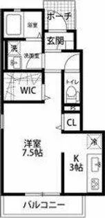 クレール 鴻島【105号室】の間取り