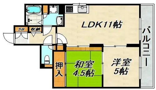 サンコート須磨【4階】の間取り