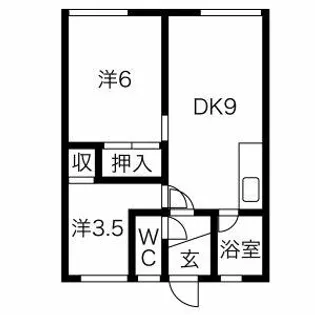 西町マンション【2号室】の間取り