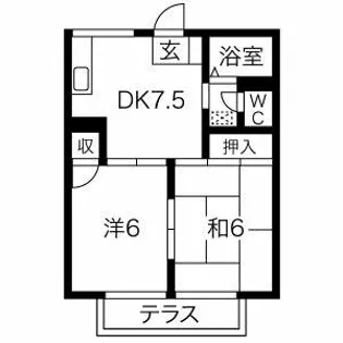 プレジール三沢【101号室】の間取り