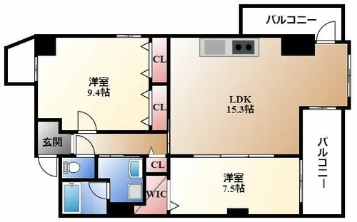イーグルヘッド橦木【10階】の間取り