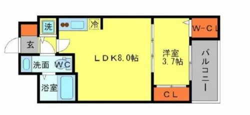 セレニテ北浜【13階】の間取り