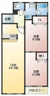愛知県春日井市知多町4丁目【マンション】の間取り