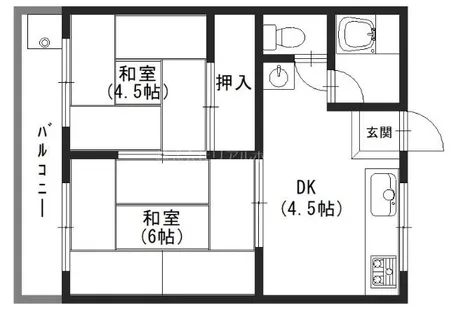 ハイツ西柿【A202号室】の間取り