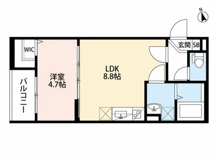 ティースカイあかし【203号室】の間取り