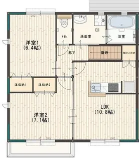 カーサ・デルソーレKHK A棟【2階】の間取り