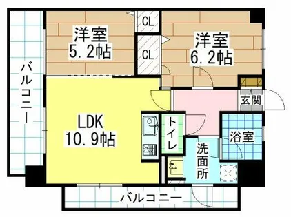 ルネッサンス21小倉東【2階】の間取り