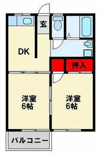 サンヒルズ木屋瀬【102号室】の間取り