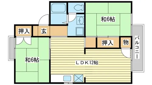 ビューバレー車谷【2階】の間取り