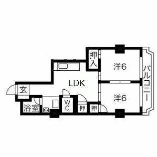 南博多パールシャトー【602号室】の間取り