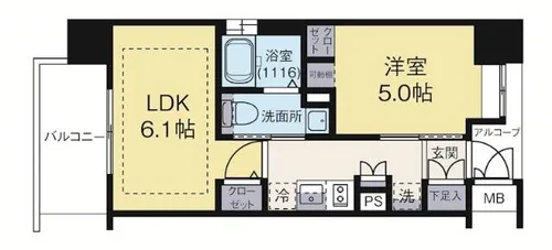 福岡県福岡市東区馬出2丁目【マンション】の間取り