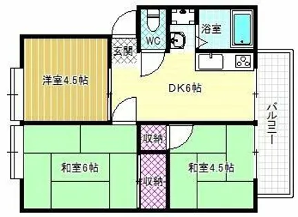 ファミール林B棟【2階】の間取り