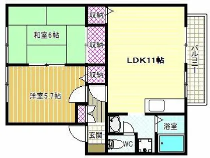 ALLEY島泉A棟【1階】の間取り