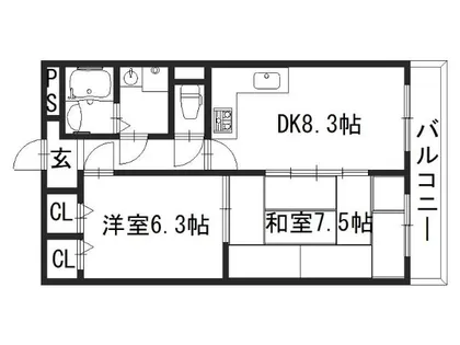 レジーナ桂【302号室】の間取り