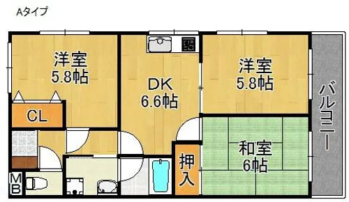 レイール泉南【3階】の間取り