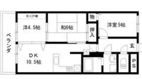 プレステージ姫路Ⅲ【2階】の間取り