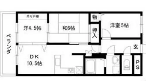 プレステージ姫路Ⅲ【2階】の間取り