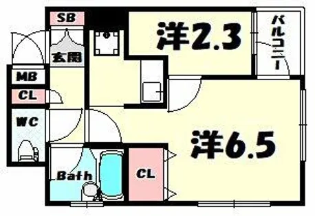 プリオーレ神戸2【2階】の間取り