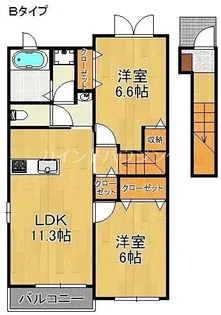 プリムローズ二色Ⅱ【2階】の間取り