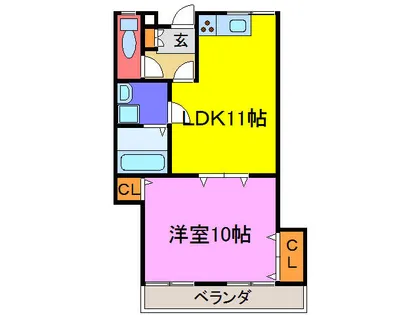 ウエストリバー【206号室】の間取り