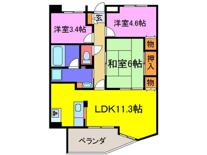 リバービュー山崎【202号室】の間取り