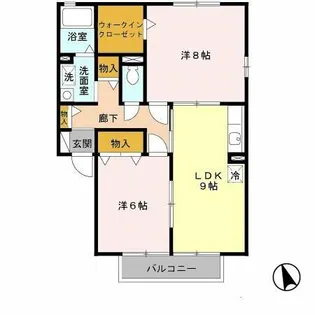 ガーデンハウス明正B棟【1階】の間取り