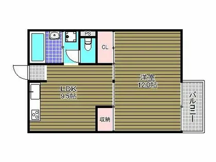 ビレッジハウス泉北栂タワー【6階】の間取り