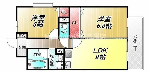 ラ・フォーレ久宝園【7階】の間取り