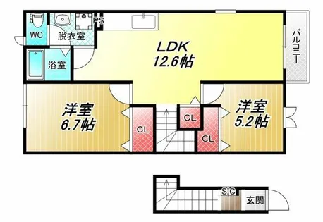 プリュジュール【2階】の間取り