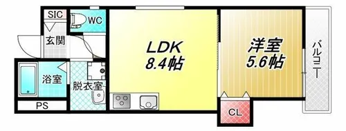 クリエオーレ若草町Ⅱ【3階】の間取り