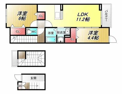 丸信ハウスⅡ【1階】の間取り