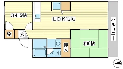 2LDKの間取り画像