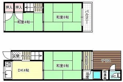 大阪府柏原市平野1丁目【タウンハウス】の間取り