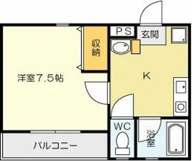 かでんハイツ【3階】の間取り