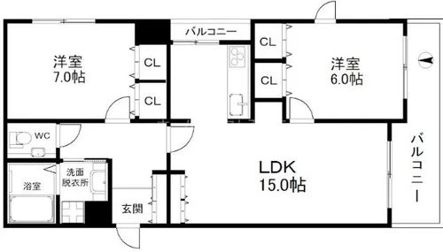 レジデンスコート帝塚山【3階】の間取り