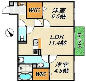 タウンコート【1階】の間取り