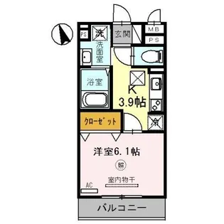 カーサ・フェリーチェ平田【106号室】の間取り