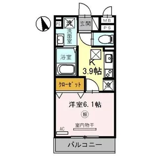 カーサ・フェリーチェ平田【108号室】の間取り