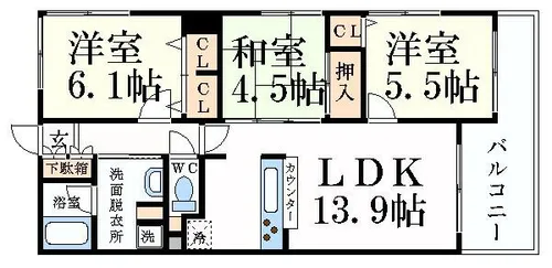 ドルチェグラン姫路駅前【10階】の間取り