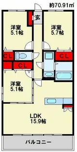 レーベンス守恒【103号室】の間取り