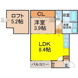 ハーモニーテラス鳴海【2階】の間取り