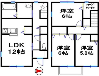 アルターナ英賀保【1階】の間取り