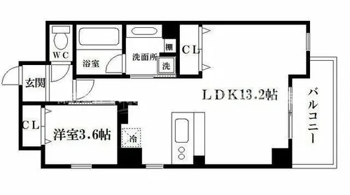 レクシア九条DUOカリーナ・カリーノ九条【7階】の間取り