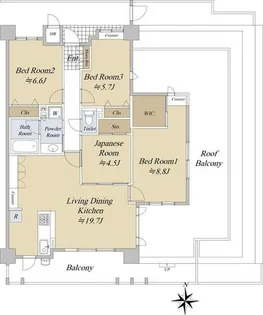 ユニーブル一社パークアベニュー【5階】の間取り