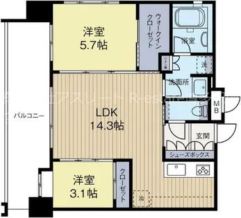 福岡県福岡市博多区博多駅前4丁目【マンション】の間取り